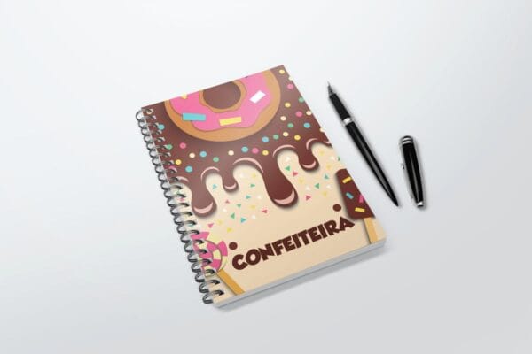 caderno agenda confeiteira arquivo digital encadernacao digital