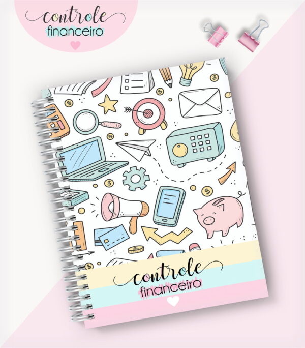 caderno controle financeiro feminino 01 arquivo digital encadernacao