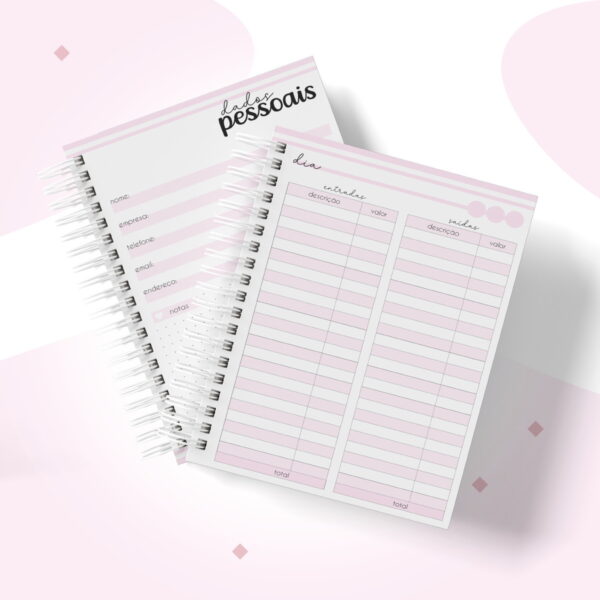 Caderno Controle Financeiro Feminino - Arquivo Digital - Imagem 2