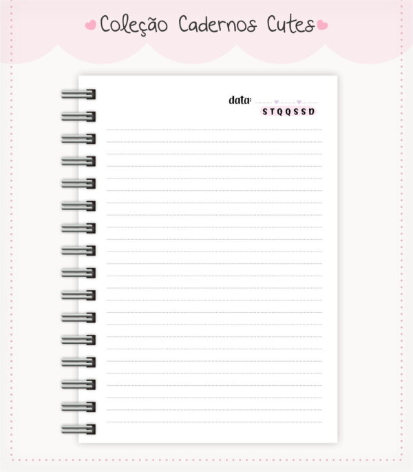 Caderno Cute Menina 11 - Arquivo Digital - Imagem 3