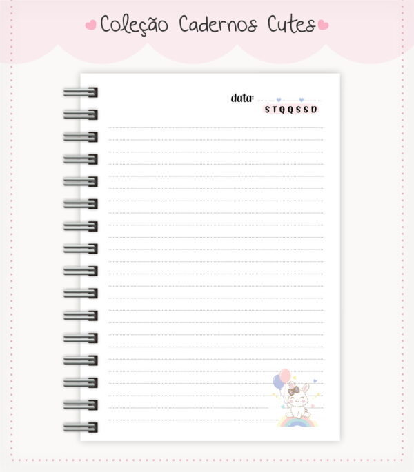 Caderno Cute Menina 4 - Arquivo Digital - Imagem 3