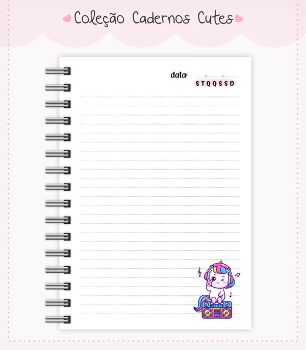 Caderno Cute Menina 5 - Arquivo Digital - Imagem 3