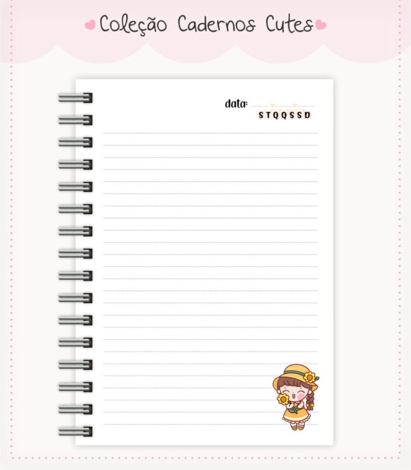 Caderno Cute Menina 9 - Arquivo Digital - Imagem 3