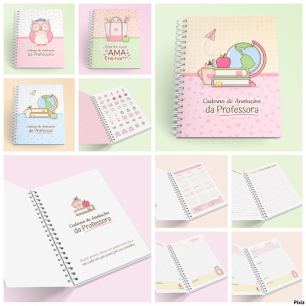 caderno de anotacoes 2023 professores arquivo digital papelaria personalizada