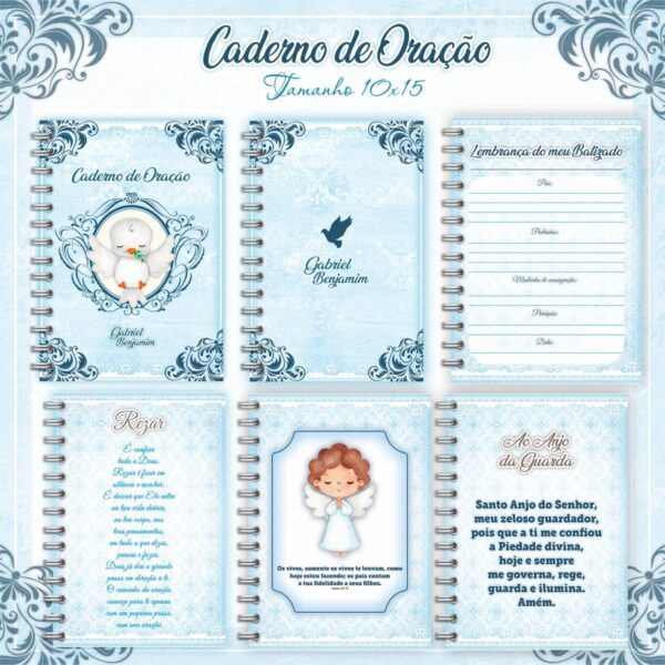 caderno de oracoes batizado azul arquivo digital miolo digital