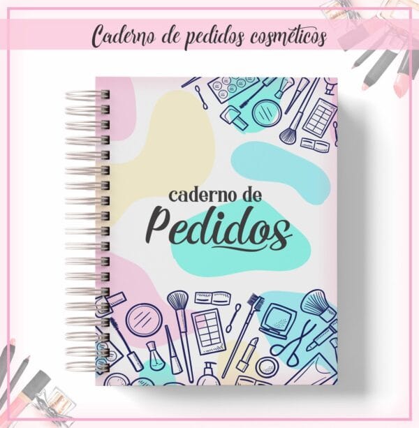 caderno de pedidos cosmeticos arquivo digital papel e cia