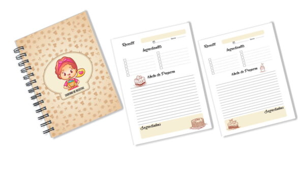 caderno de receitas arquivo digital cozinha