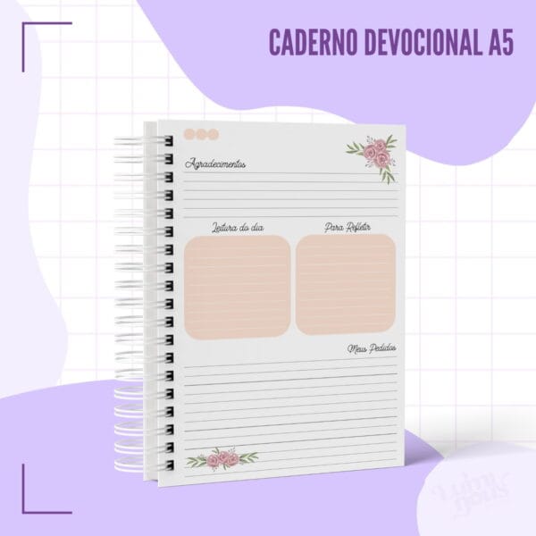 Caderno Devocional A5 Feminino- Arquivo Digital - Imagem 2