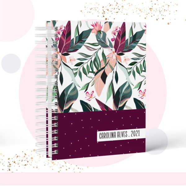 caderno floral modelo 4 arquivo digital anotacoes