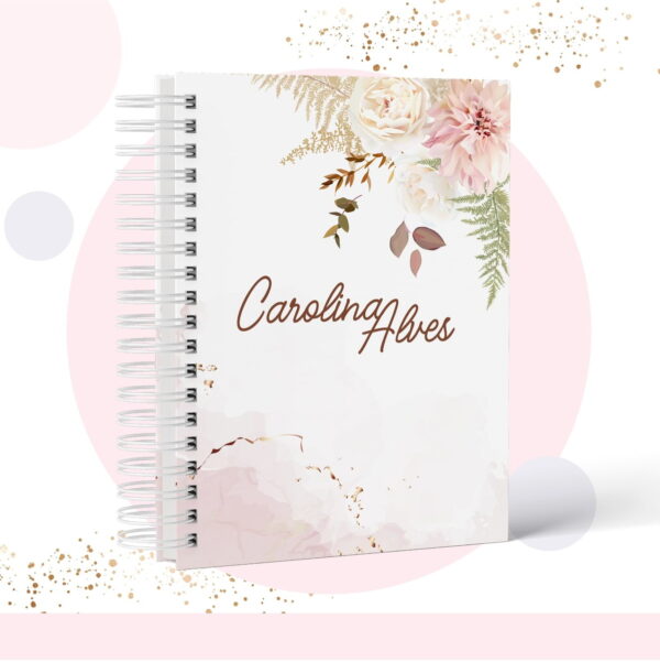 caderno floral modelo 7 arquivo digital personalizacao
