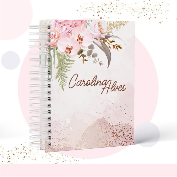 caderno floral modelo 8 arquivo digital papelaria