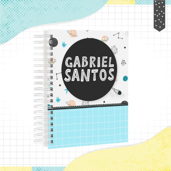 caderno minimalista menino arquivo digital papelaria personalizada
