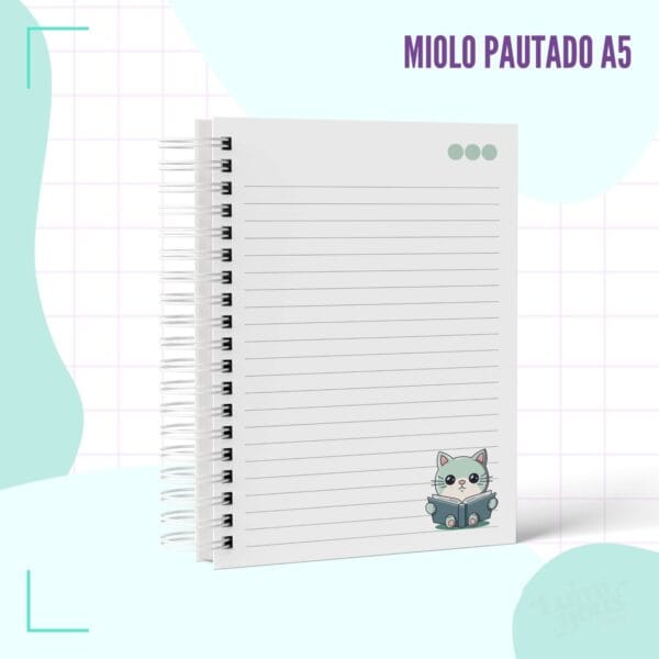 Caderno Pautado Gatinho - Arquivo Digital - Imagem 2