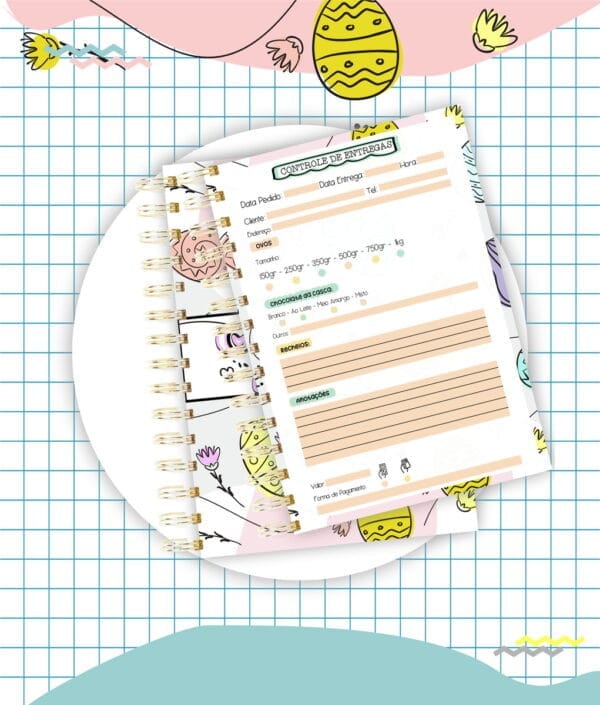 Caderno Pedidos Páscoa Mod9 - Arquivo Digital