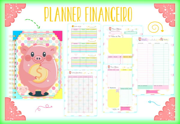 caderno planner financeiro arquivo digital miolo digital