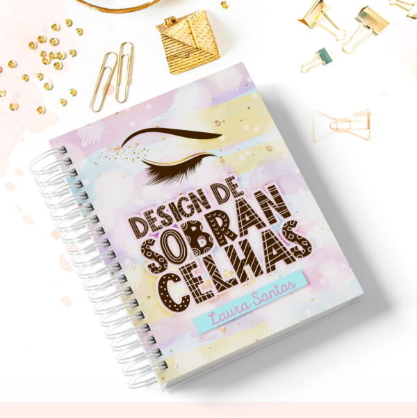 caderno profissao design de sobrancelhas encadernacao