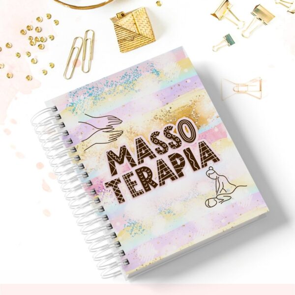 caderno profissao massoterapia papelaria