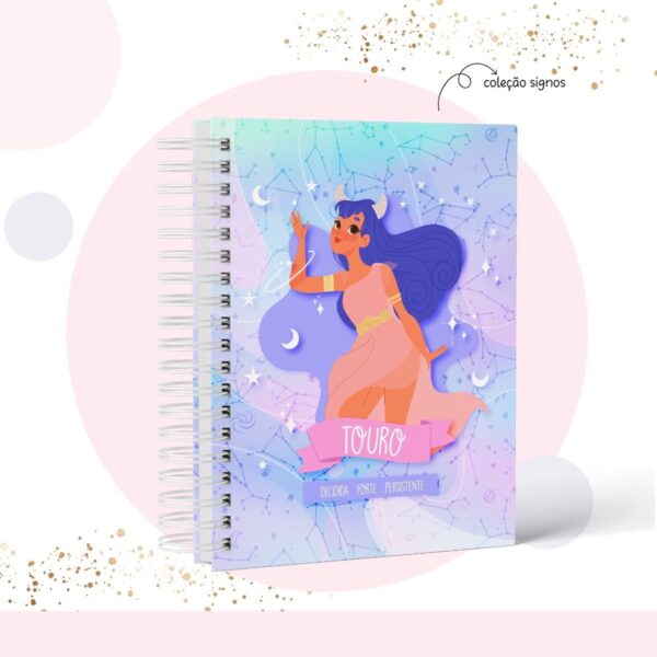 caderno signo touro arquivo digital papel e scrapbook