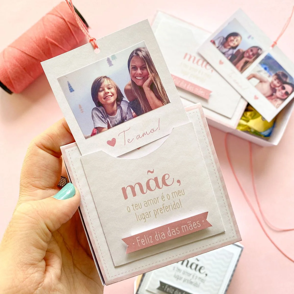 Caixa de Doces com Foto Dia das Mães Para Imprimir e Montar