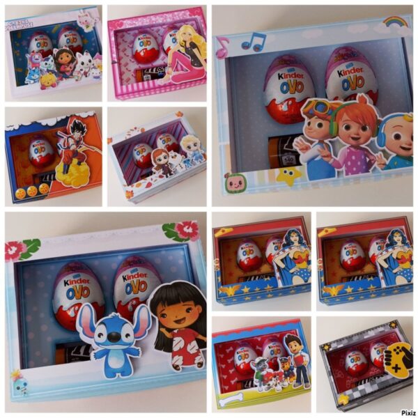 caixa kinder ovo e mm arquivo digital papel e scrapbook
