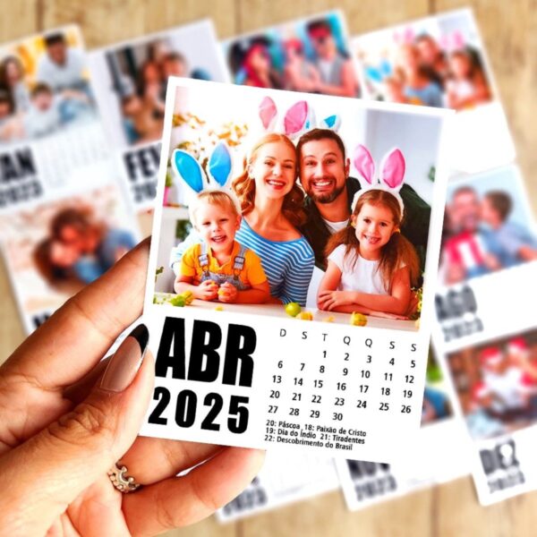 calendario polaroid 2025 arquivo digital pack calendario de mesa 1