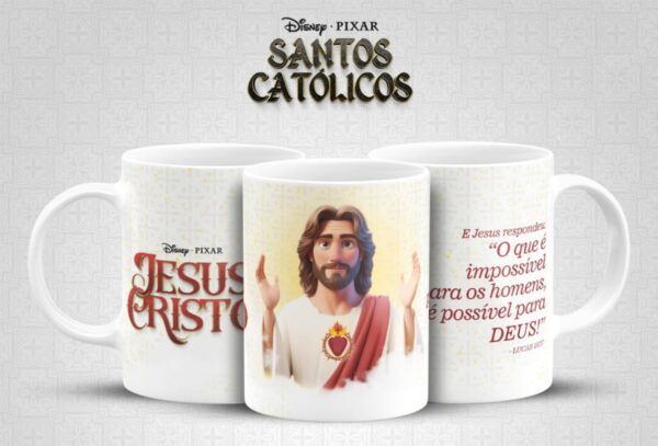Caneca Santinhos Católicos Pixar - Arquivo Digital - Imagem 2