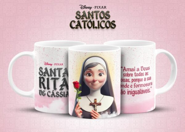 Caneca Santinhos Católicos Pixar - Arquivo Digital - Imagem 3