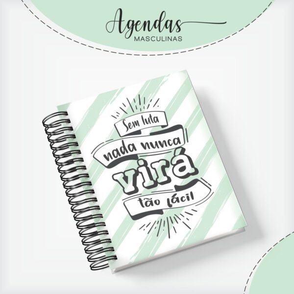 capa agenda masculina verde arquivo digital anotacoes