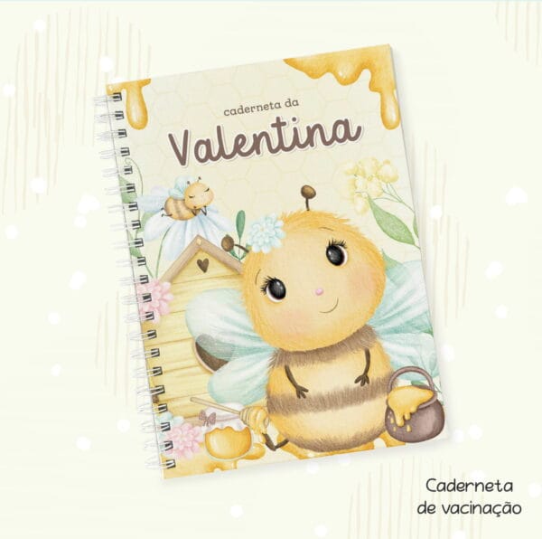 capa vacinacao abelhinha menina arquivo digital caderneta vacinacao