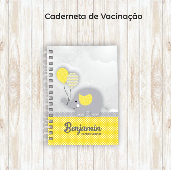capa vacinacao menino elefante arquivo digital amarelo