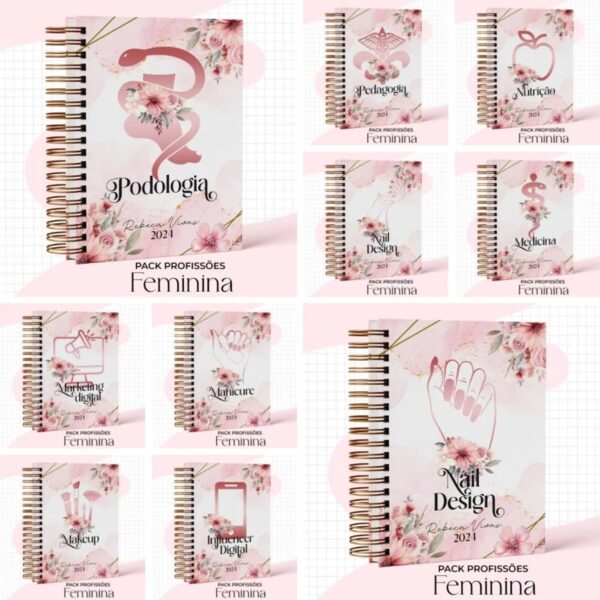 Capas Profissões Feminina Rosa - Arquivo Digital - Imagem 2