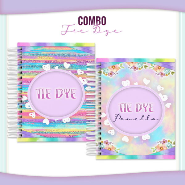 capas tie dye lilas e glitter arquivo digital papelaria