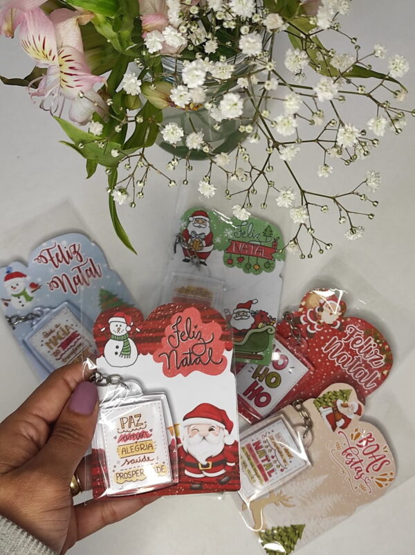 Card e Adesivo Chaveiro Natal - Arquivo Digital - Imagem 2