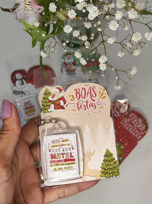 Card e Adesivo Chaveiro Natal - Arquivo Digital - Imagem 3