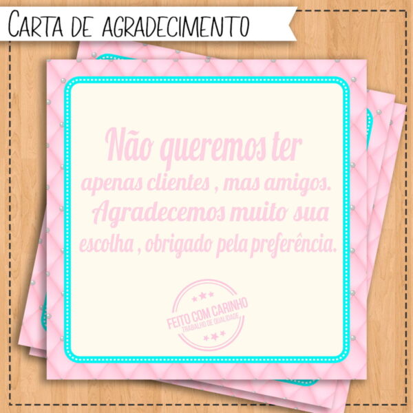 carta de agradecimento cliente arquivo digital kit digital