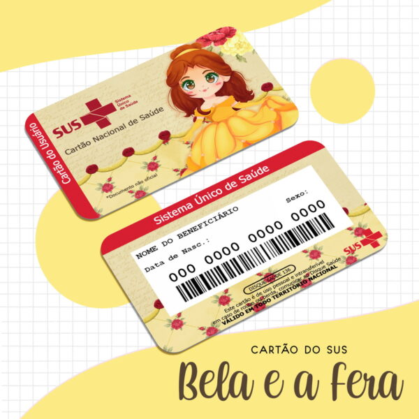 cartao sus a bela e a fera arquivo digital papelaria digital