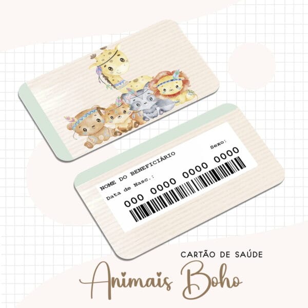 Cartão Sus Animais Boho - Arquivo Digital - Imagem 2