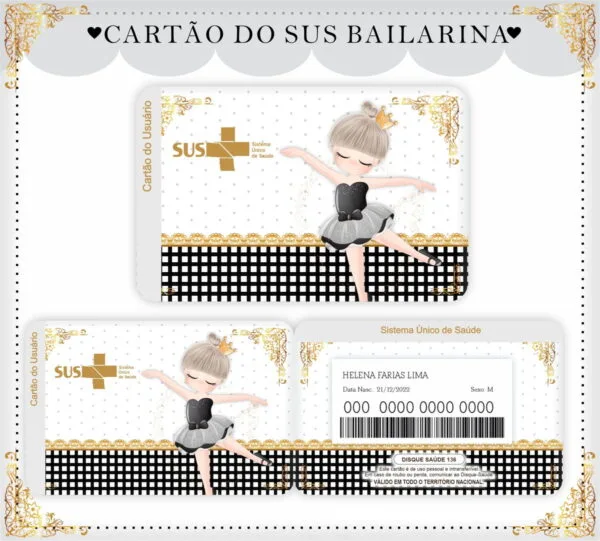 Cartão Sus Bailarina Black - Arquivo Digital