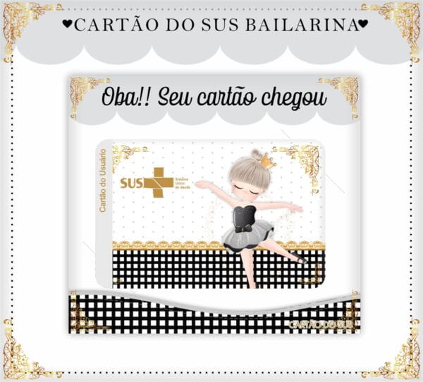 Cartão Sus Bailarina Black - Arquivo Digital - Imagem 2
