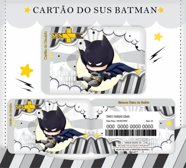 cartao sus batman arquivo digital cartao sus personalizado