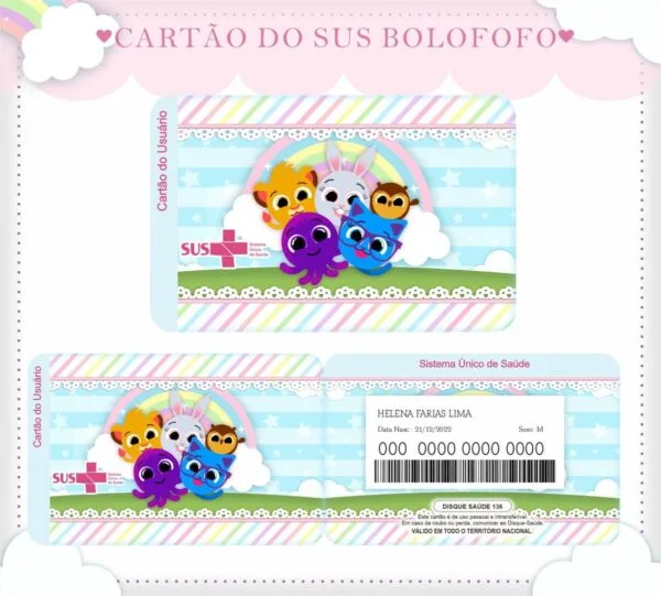 Cartão Sus Bolofofos Menina - Arquivo Digital