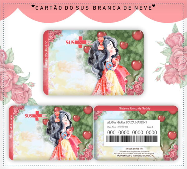 cartao sus branca de neve arquivo digital encadernacao digital