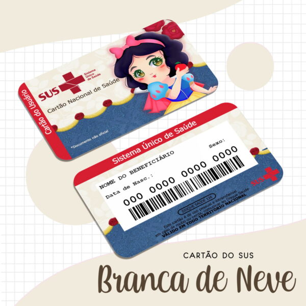 cartao sus branca de neve arquivo digital kit digital
