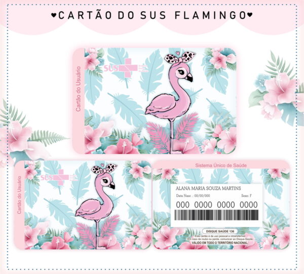 cartao sus flamingo arquivo digital papelaria