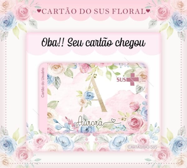 Cartão Sus Floral Rosinha - Arquivo Digital - Imagem 2