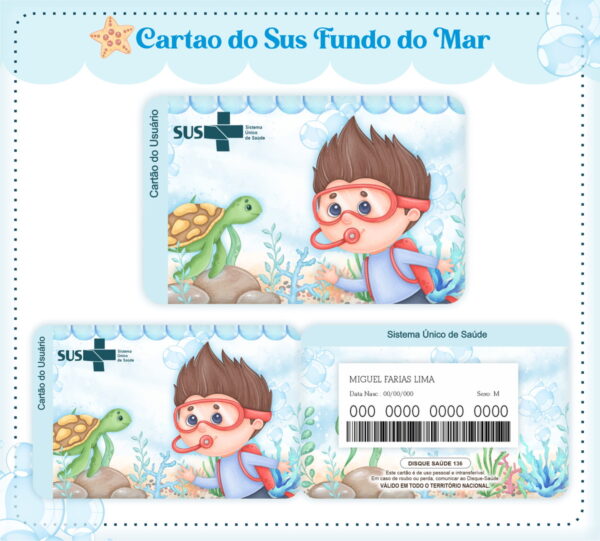 Cartão Sus Fundo do Mar Menino - Arquivo Digital