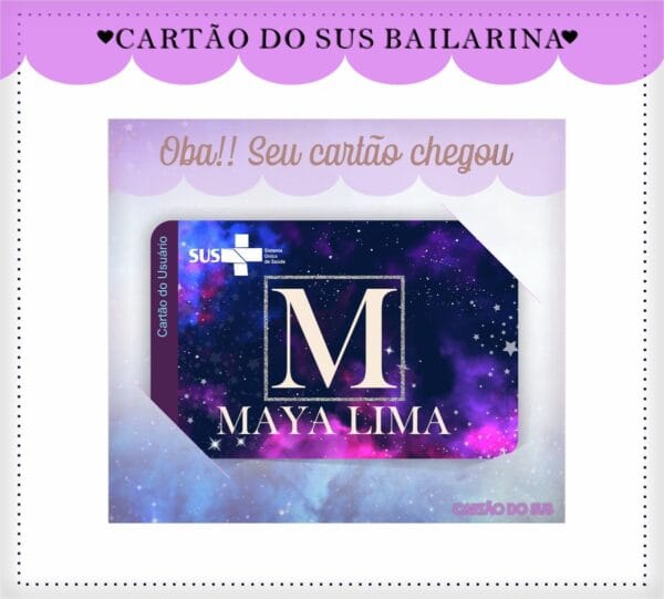 Cartão Sus Galáxia Menina - Arquivo Digital - Imagem 2