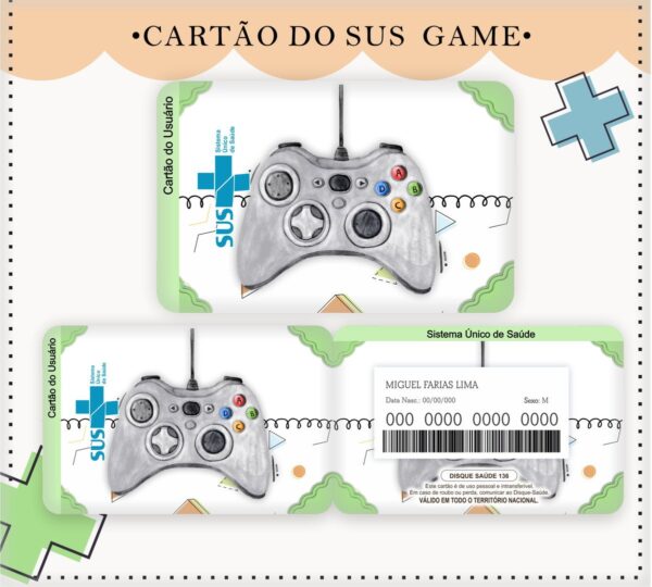 cartao sus game arquivo digital papel e scrapbook