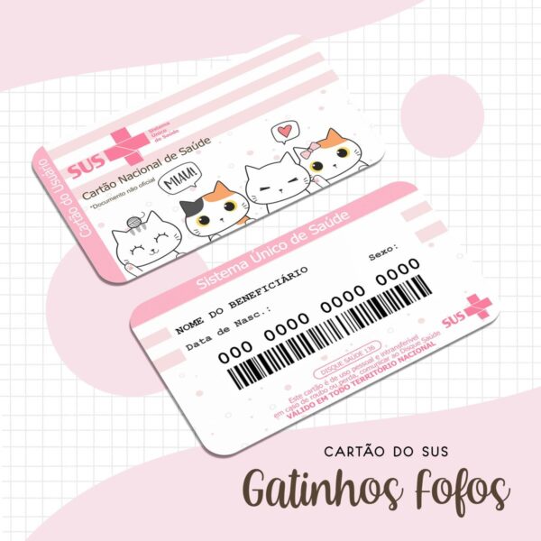 cartao sus gatinhos fofos arquivo digital papelaria digital