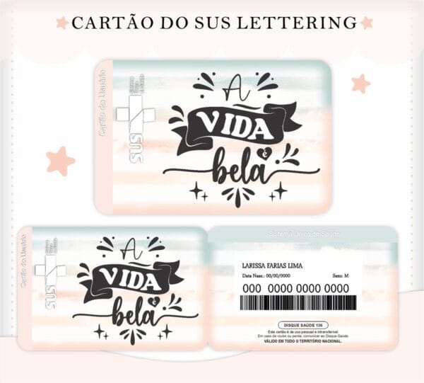cartao sus lettering menina arquivo digital arquivo digital 1